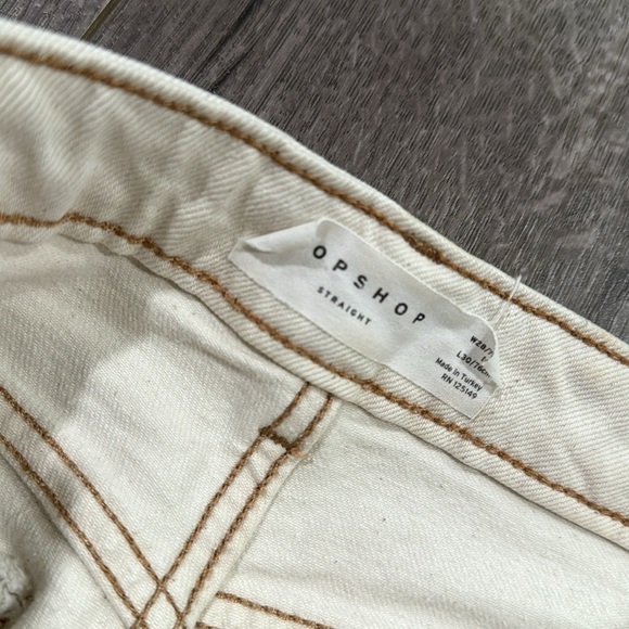 TOPSHOP Ecru Straight Jeans 28 - Picture 6 of 7